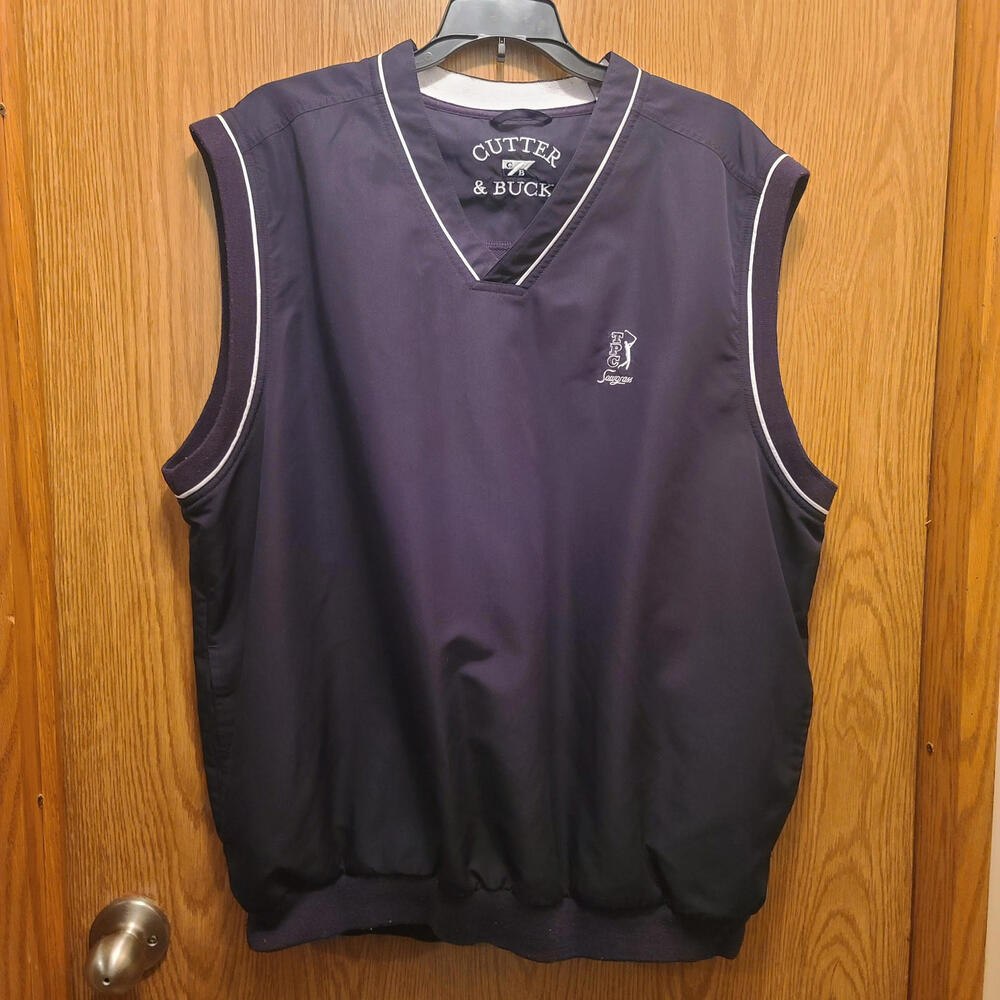 Cutter & Buck Men's Golf Vest Black and White Size XL TPC Sawgrass Branded